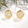 Flat Round Brass Micro Pave Clear Cubic Zirconia Stud Earrings EJEW-H162-04G-2