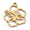 Golden Plated 304 Stainless Steel Pendants X-STAS-L271-01G-02-1