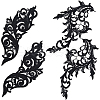 Gorgecraft 2 Pairs 2 Style Polyester Embroidery Flower Lace Appliques DIY-GF0009-07-1