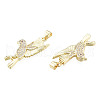Brass Micro Pave Clear Cubic Zirconia Pendants ZIRC-N039-254-3