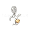 Brass European Dangle Charms KK-Z097-01Y-GP-1