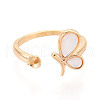 Butterfly Brass Shell Cuff Ring Settings KK-T076-43G-2