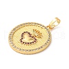 Rack Plating Brass Micro Pave Clear Cubic Zirconia Pendants KK-K377-22G-2