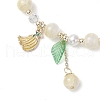 Synthetic Moonstone & Glass Round Beaded Stretch Bracelets BJEW-JB11858-04-3