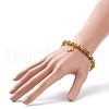 Natural Agate & Synthetic Hematite Stretch Bracelet with Alloy Yoga Charm BJEW-JB08649-3