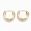 Brass Huggie Hoop Earrings KK-S356-151G-NF-1