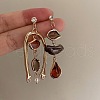 Zinc Alloy Resin Dangle Earrings FS-WG0D0C1-01-3