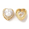 Brass and Clear Cubic Zirconia Pendants ZIRC-Q202-02G-1