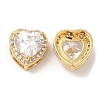 Brass and Clear Cubic Zirconia Pendants ZIRC-Q202-02G-1