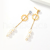 Stainless Steel Sunflower Tassel Stud Earrings BQ1802-5
