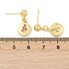 Flat Round with Star & Wing & Snake Brass Micro Pave Cubic Zirconia Dangle Stud Earrings EJEW-Z115-01G-5