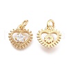 Brass Micro Pave Cubic Zirconia Pendants KK-P187-04G-2