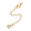 Brass Micro Pave Cubic Zirconia Ends with Chains KK-U043-05G-1