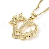 304 Stainless Steel Heart Pendant Necklaces with Cubic Zirconia NJEW-H029-01G-I-1