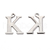 Tarnish Resistant 304 Stainless Steel Alphabet Charms STAS-H122-K-P-1