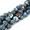 Synthetic Ocean White Jade Round Bead Strands G-M165-8mm-15-3
