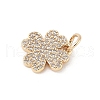 Brass Micro Pave Cubic Zirconia Charms KK-Z107-15G-05-2