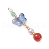 Natural Carnelian and Glass Pendants PALLOY-JF03192-01-3