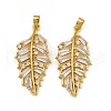 Rack Plating Brass Clear Cubic Zirconia Pendants KK-L236-04C-G-1