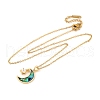 201 Stainless Steel Micro Pave Cubic Zirconia Pendants Necklace for Women NJEW-B110-01G-03-2