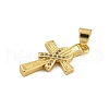 Rack Plating Brass Micro Pave Cubic Zirconia Pendants KK-C074-57G-03-2