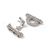 Brass Micro Pave Clear Cubic Zirconia Fold Over Clasps KK-C076-03P-2