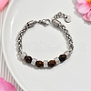 Natural Tiger Eye Beads Link Bracelets YW5979-1-4