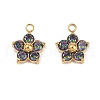 304 Stainless Steel Micro Pave Cubic Zirconia Charms STAS-B088-01G-03-1