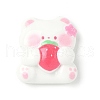 Strawberry Bear Theme Opaque Resin Cabochons CRES-D301-01A-1