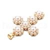 Rack Plating Brass with ABS Imitation Pearl KK-Q017-13G-2