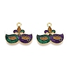 Carnival/Mardi Gras Theme Alloy Enamel & Glitter Powder Pendants ENAM-T020-53A-RS-1