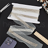 FINGERINSPIRE 2 Yards 9-Row Glass Seed Beaded Lace Trim OCOR-FG0002-60B-5