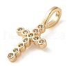 Brass Micro Pave Clear Cubic Zirconia Pendants KK-H493-03G-03-2