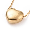 304 Stainless Steel Heart Pendant Necklace for Women NJEW-G018-02G-1
