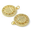 Rack Plating Brass Micro Pave Cubic Zirconia Pendants KK-K332-13G-3