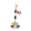 Handmade Glass Seed Beaded and Acylic Flower Pendant Decorations Sets HJEW-MZ00253-4