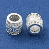 Rack Plating Brass Micro Pave Clear Cubic Zirconia European Beads KK-L215-301S-2