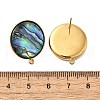 304 Stainless Steel Pave Natural Paua Shell Stud Earring Findings STAS-Z125-09G-3