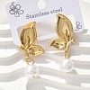 304 Stainless Steel Butterfly Wing Stud Earrings EJEW-S253-22G-1