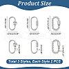 Unicraftale 6Pcs 3 Styles 304 Stainless Steel Screw Carabiner Lock Charms STAS-UN0060-17-3