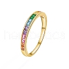 Rainbow Pride Flag Cubic Zirconia Finger Ring PW-WG15761-02-1
