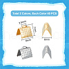 Unicraftale 80Pcs 2 Colors 304 Stainless Steel Ribbon Crimp Ends STAS-UN0056-56-3