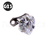 G23 Titanium Cubic Zirconia Dermal Anchor Base/Top for Women Men WG953A3-10-1