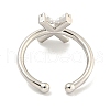 Rack Plating Brass Open Cuff Rings for Women RJEW-F162-01P-X-3