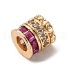 Brass Micro Pave Cubic Zirconia Beads KK-D378-22G-2