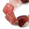 Raw Rough Cherry Quartz Glass Beads Strands G-Z087-B08-4