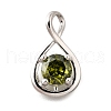 925 Sterling Silver Pave Cubic Zirconia Pendants STER-V001-03P-08-1