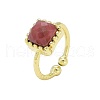 Adjustable Natural Gemstone Finger Rings RJEW-L089-13G-2
