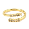 Brass Micro Pave Cubic Zirconia Adjustable Rings for Women RJEW-S392-17G-2