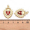 Brass Micro Pave Clear Cubic Zirconia Pendants KK-N254-247G-3